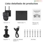 Cámara Solar 4G Inalámbrica Dual Lens 24/7 PTZ Exterior IP65 con Detección de Movimiento IA - Imagen 12