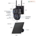 Cámara Solar 4G Inalámbrica Dual Lens 24/7 PTZ Exterior IP65 con Detección de Movimiento IA - Imagen 11